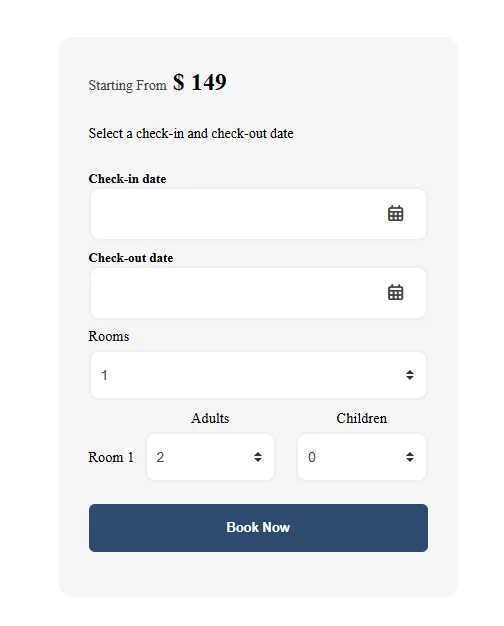 Roushan Resort — Booking touchpoint
