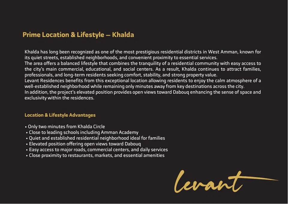 Levant Residences — The Company Profile — page 5