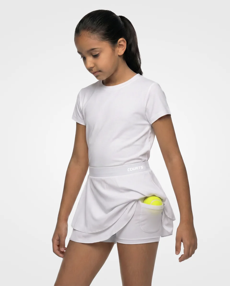 Courts product imagery — Kids / SHORT332-WHT / view 01