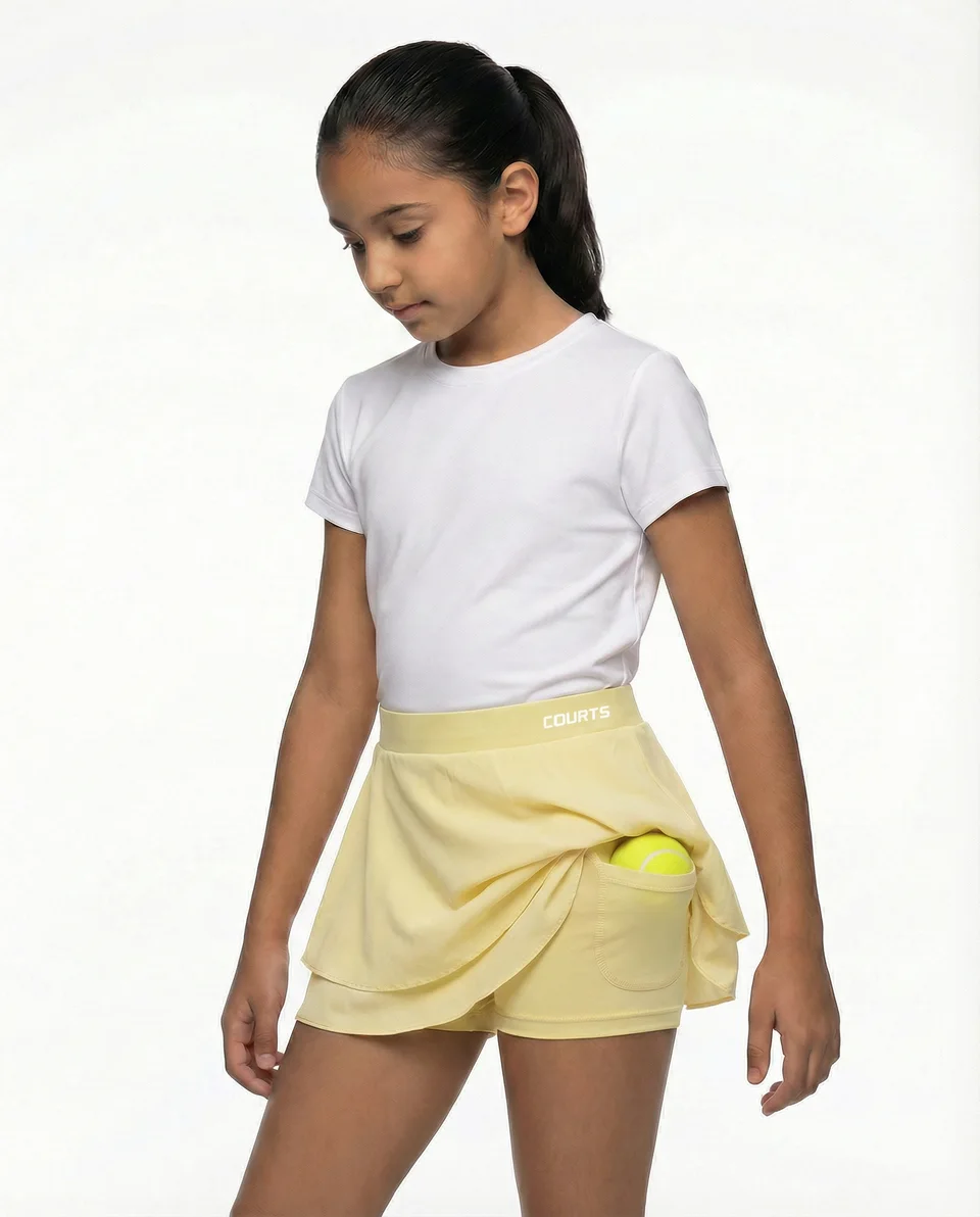 Courts product imagery — Kids / SHORT332-YLW / view 01