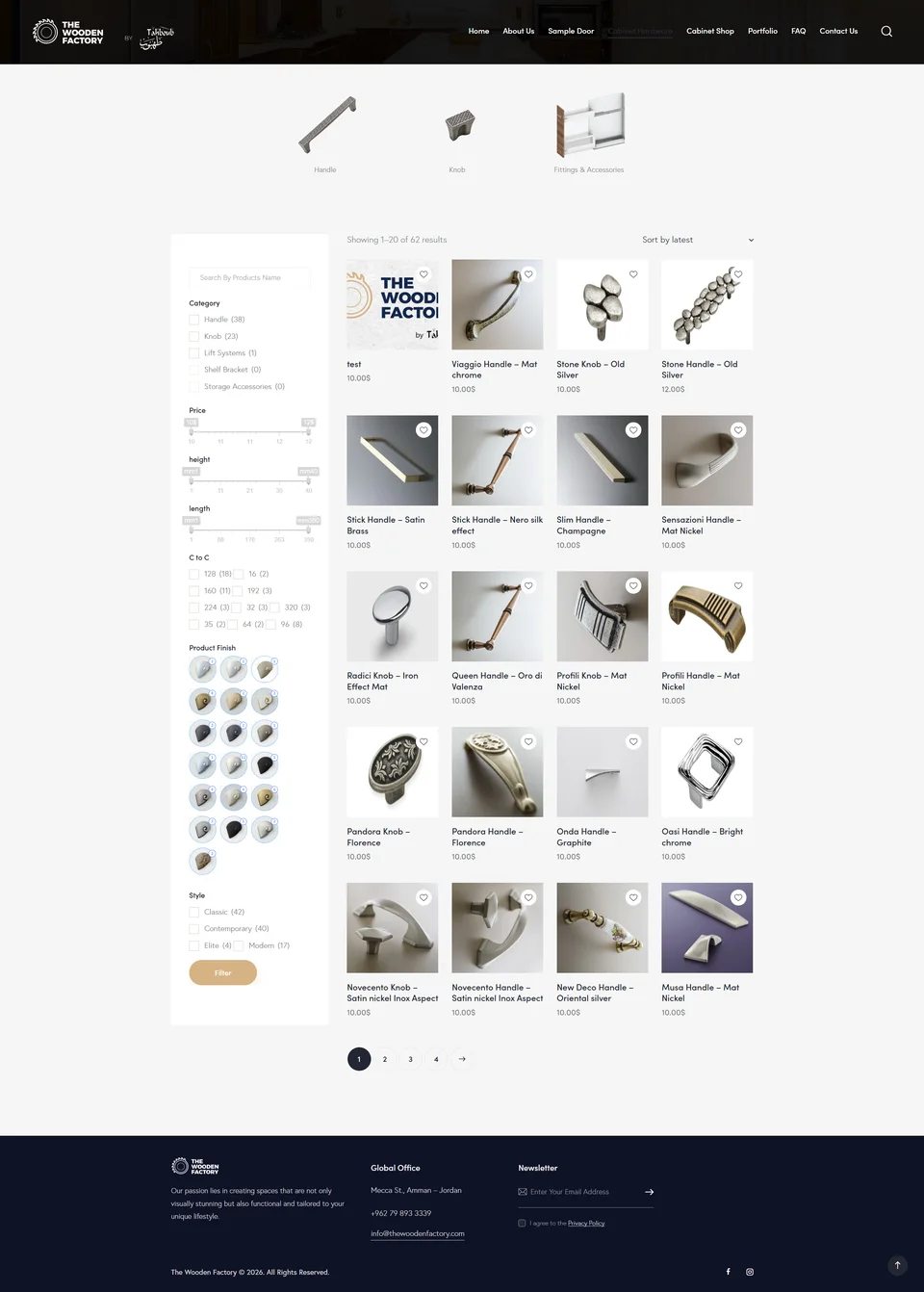 The Wooden Factory — Cabinet hardware categories