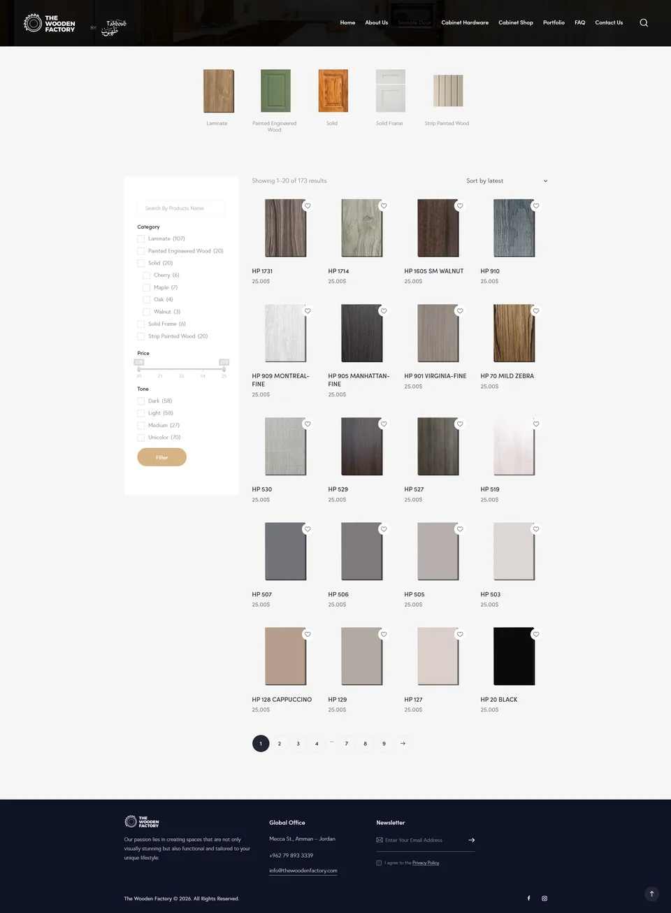 The Wooden Factory — Sample-door categories