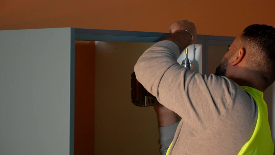 Film still at 39.12s. TWI — Building the Television Kitchen.