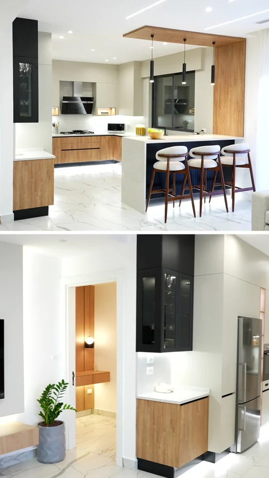 Tahboub Home — White & Wood Kitchen. Film still at 0.72s.