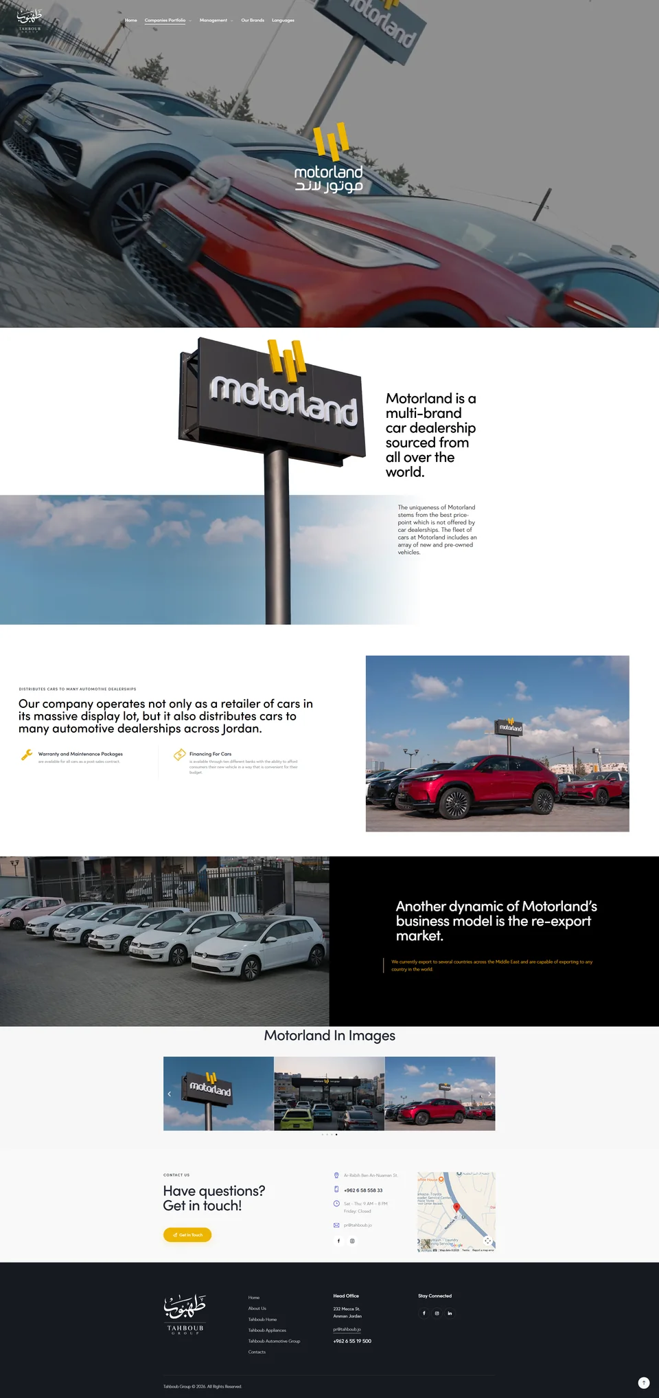Tahboub Group — Motorland / archived desktop page