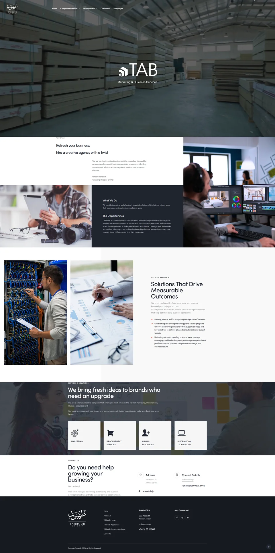 Tahboub Group — TAB / archived desktop page