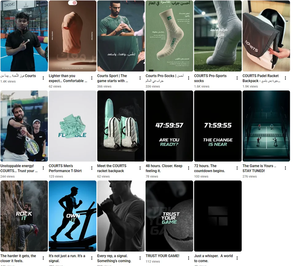 Courts — archived YouTube Shorts grid