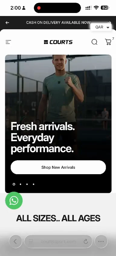 Courts — Mobile homepage